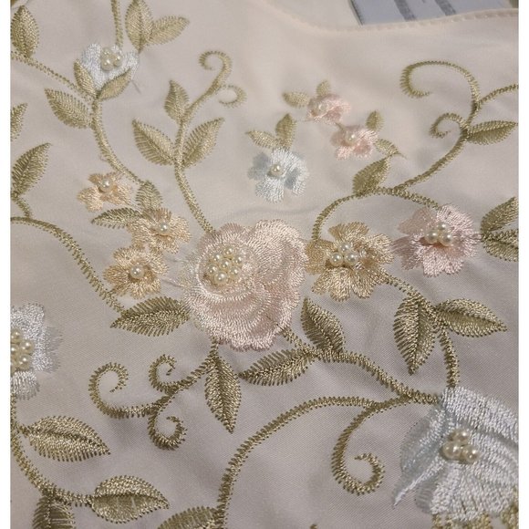 NEW! Vtg Liz Thomas Embroidered Beaded Button Blouse Size Large Short Sleeve - Picture 10 of 12